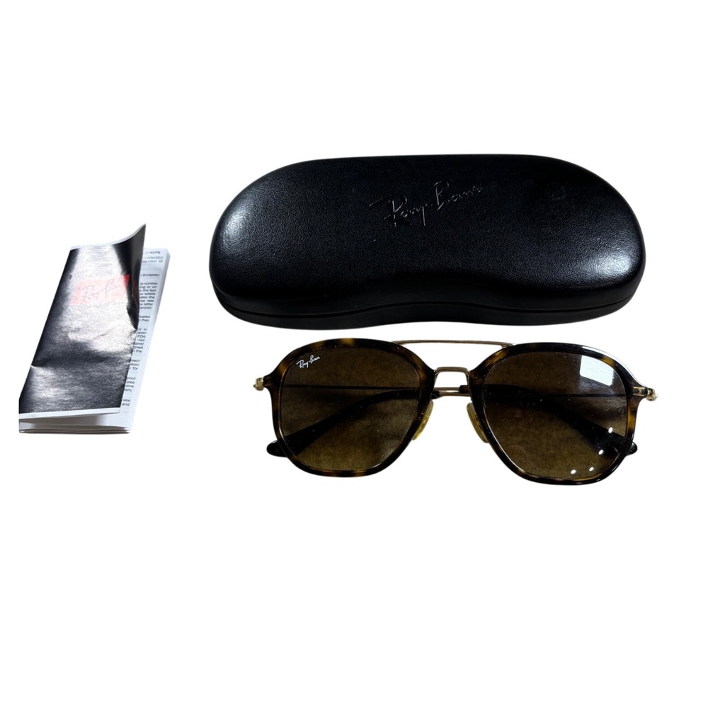 Ray-Ban RB4273 Tortoise Gold Double Bridge Sunglasses Brown Gradient 52mm